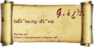 Gönczy Éva névjegykártya