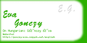 eva gonczy business card