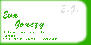 eva gonczy business card